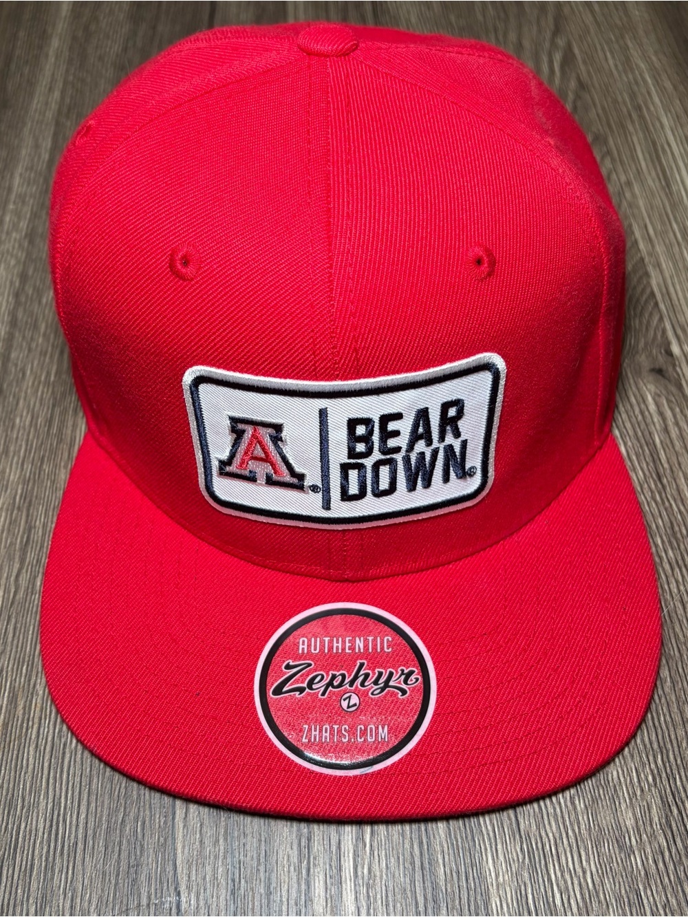 Arizona Wildcats Bear Down Zephyr Snapback Hat Red Flat Bill NCAA Cap OSFM UofA